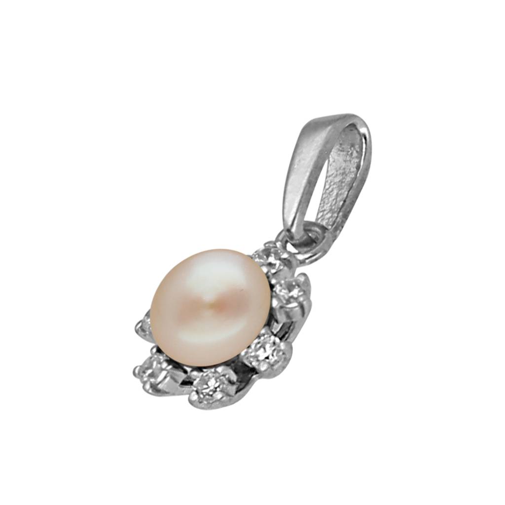 92.5 Sterling Silver Kashvi Simple Pearl Pendant : JPMAY-22-190