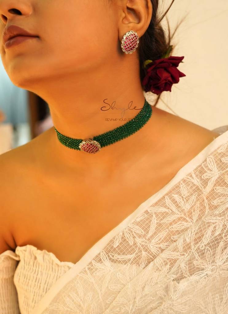 Essence Scintillating Kundan Statement Choker Set : SN2026-2-1