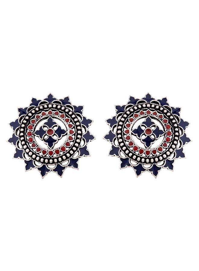 Mandala Enamel Embellished Earrings : 8907617912431