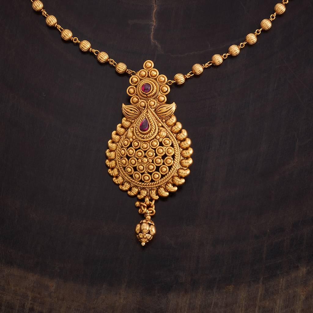 Kushal'S Fashion Jewellery Ruby Gold-Plated Ethnic Copper Antique Necklace-165094 : 403019