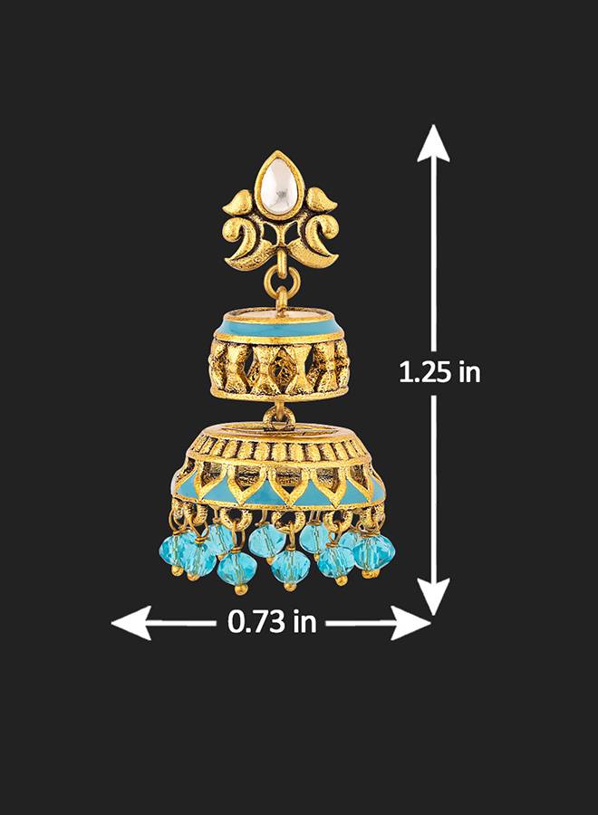 Gwalior Cutwork Design Layered Jhumka Earrings : 8905124047172