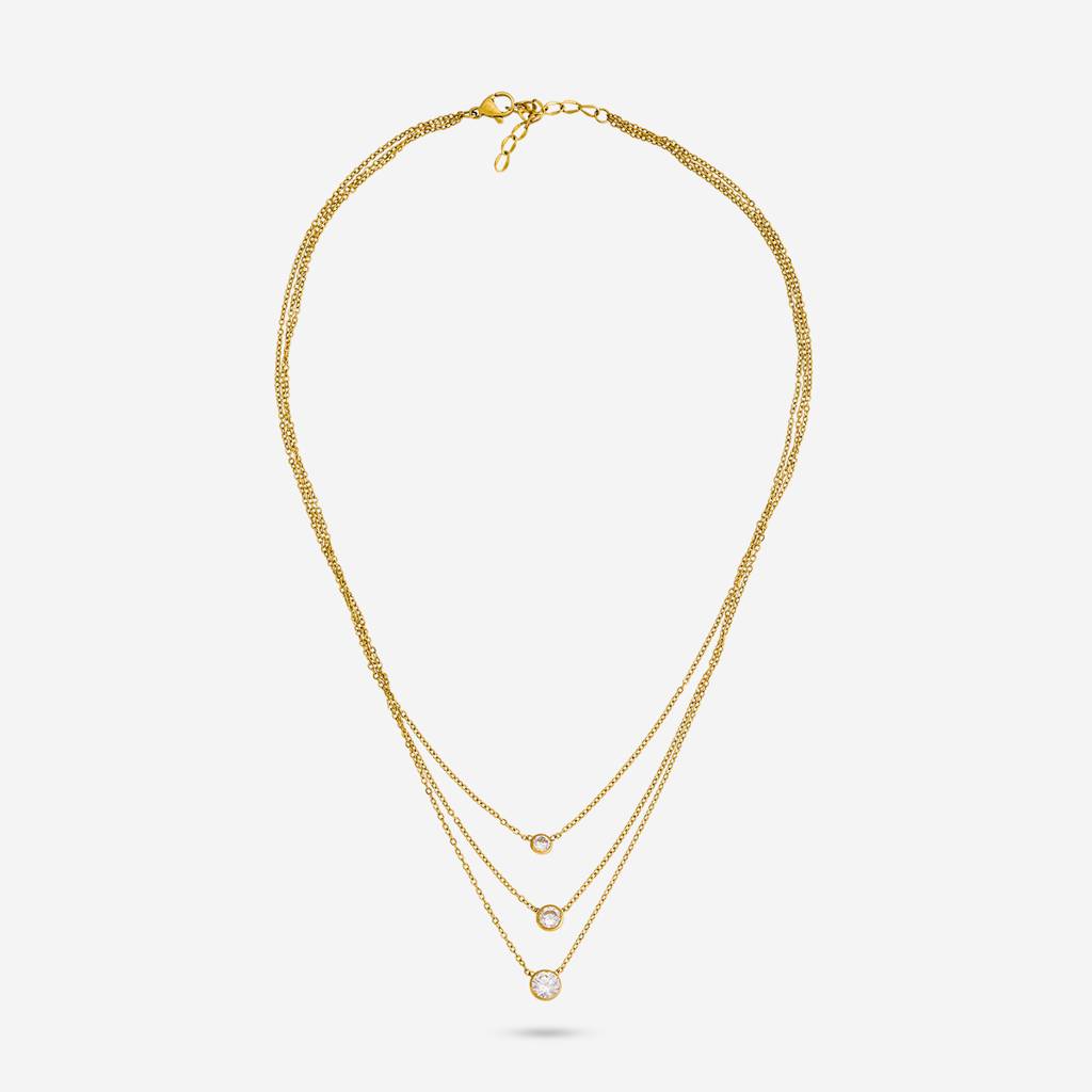 Kushal'S Fashion Jewellery White Gold-Plated Party Trendy Zircon Necklace -454712 : 454712