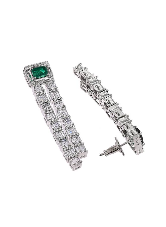 Cz Elegance Emerald Cut Zircons Jewellery Set : 8905124476743
