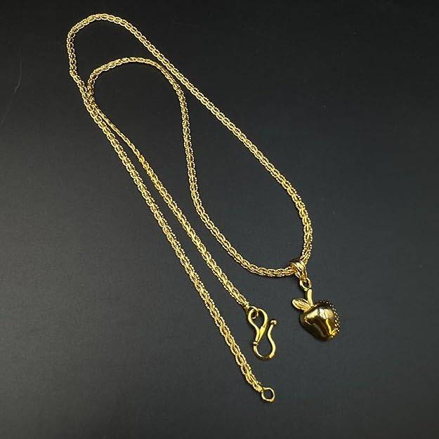 Fashion Jewelry Pendant For Women: Gold Plated Charismatic Lightweight Apple Design Pendant With Chain- I : OSAK014-IGPENDANT