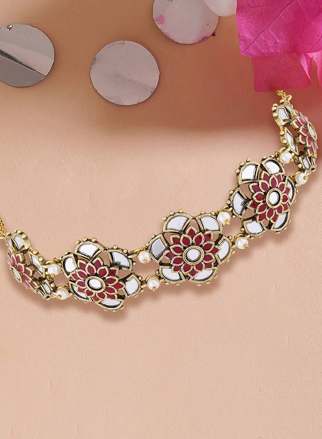 Thikri Jadau Style Necklace Set : 8905124079425