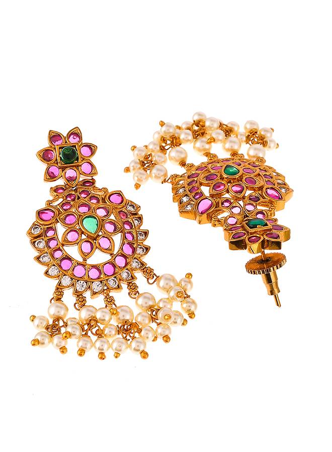 Heavily Embellished Pearl Beads Ethnic Jewellery Set : 8905124478945