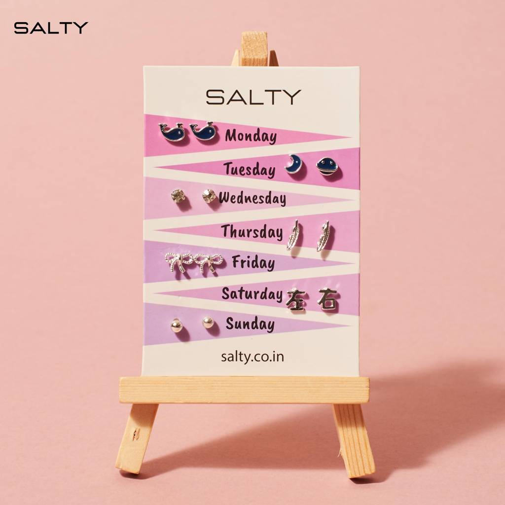 "Dream" Weekly 7 Stud Earrings Set : EC70130
