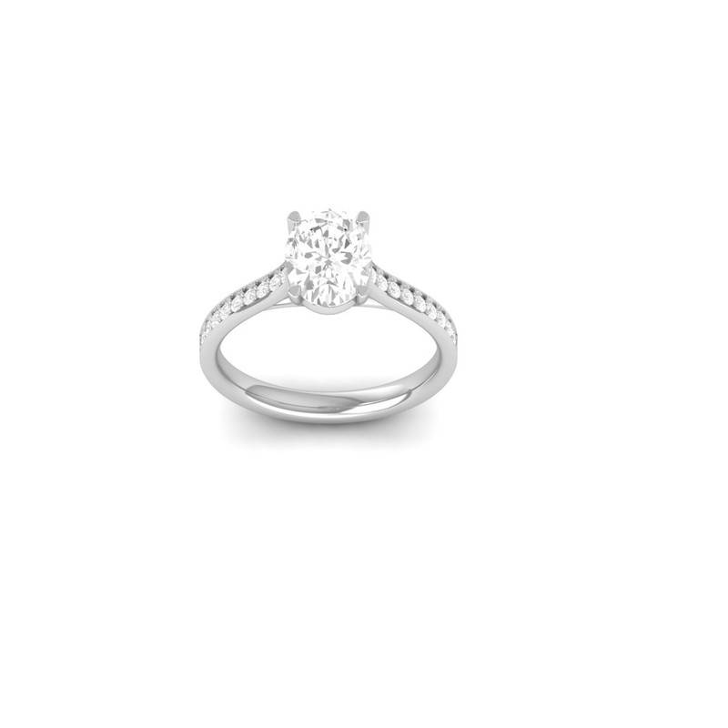 Oval Moissanite Solitaire Engagement Ring Band 14K Gold Plated : TGDR-621-R-6