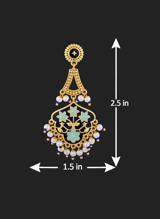 Tahira Royal Black Chandelier Earrings : 8905124054873