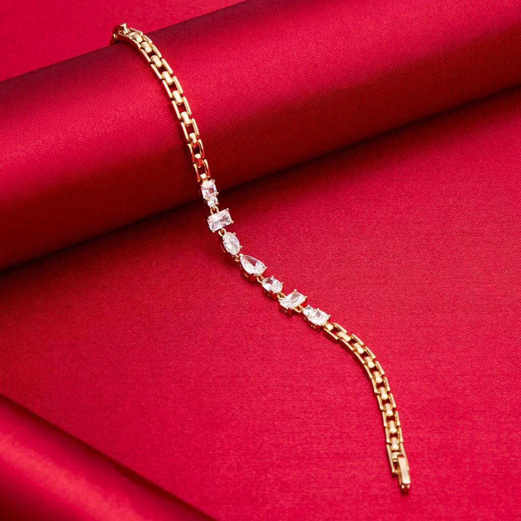 White Gold-Plated Party Zircon Bracelet  -449887 : 449887