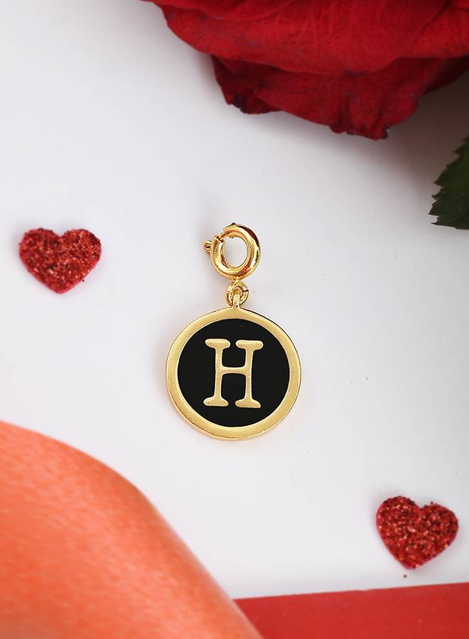 Valentine'S Day Collection Alphabet Black Enamel Charm : 8905124491531