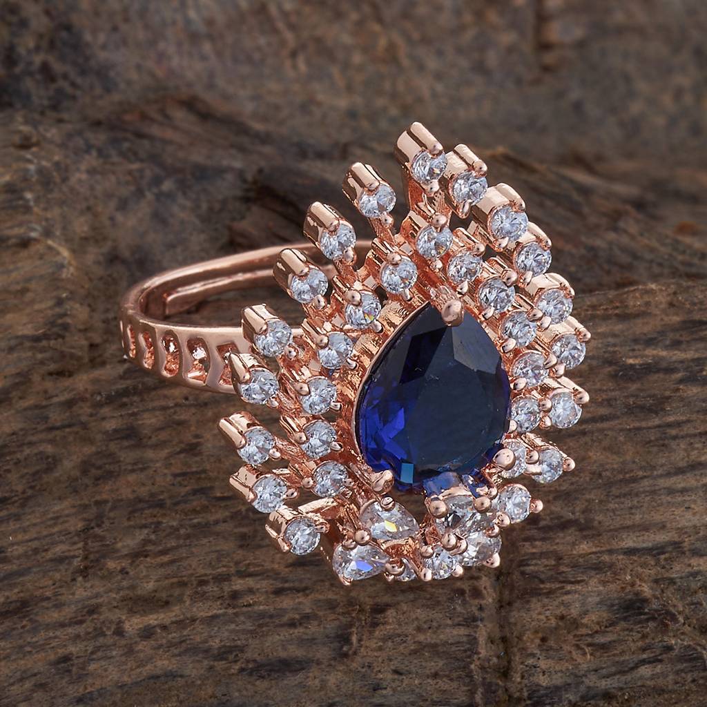 Kushal'S Fashion Jewellery Green Rose Gold-Plated Party Zircon