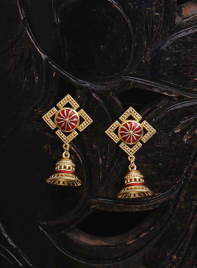 Temple Bell Tiny Jhumka Earrings : 8907617916415
