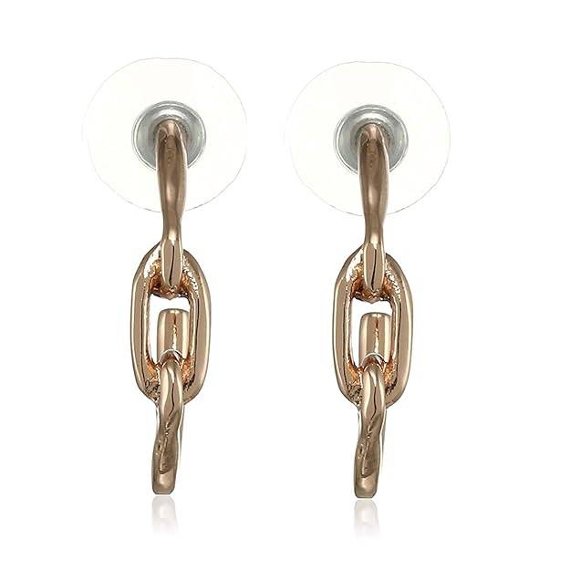 Estele Rosegold Plated Linked Chain Designer Earrings For Women : 700704-IGER