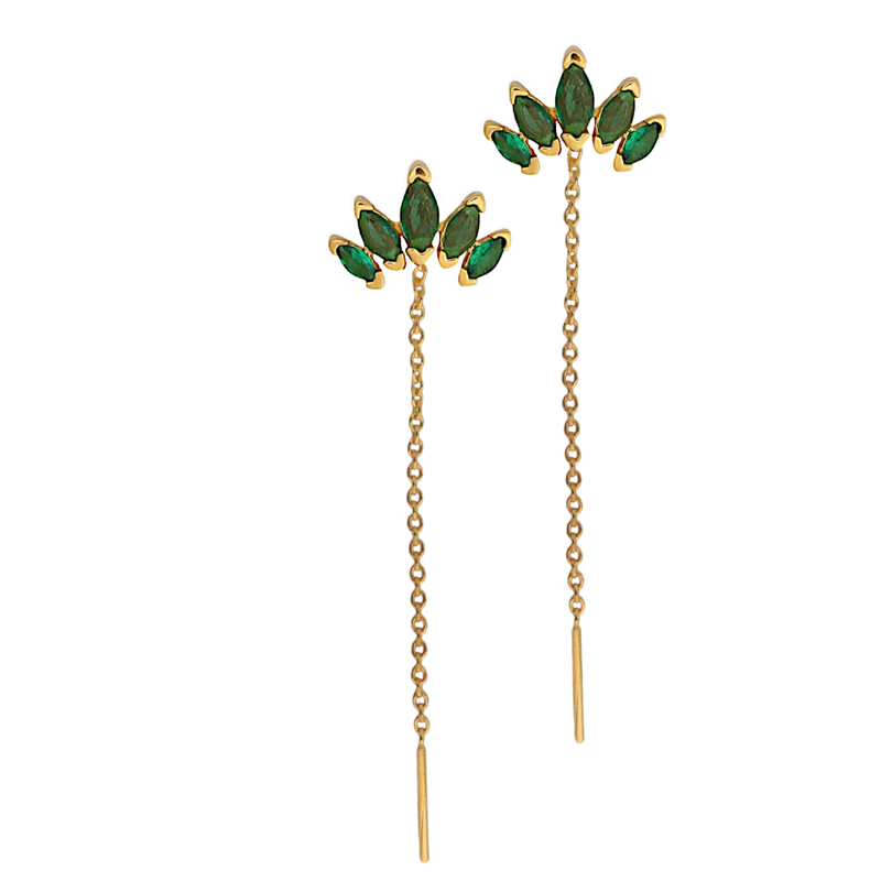 Harmony Threader Earrings-18K Gold Vermeil Sterling Silver : TSER-HAR-18G-29016