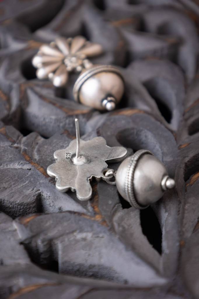 Adya Petal Embossed Ball Drop Versatile Earring : SE20777