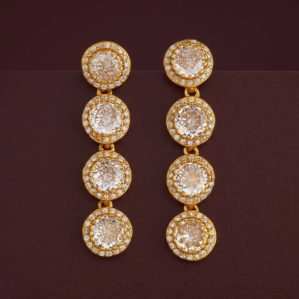 Kushal'S Fashion Jewellery Plated Zircon 92.5 Sterling Silver Drops-183068 : 437087