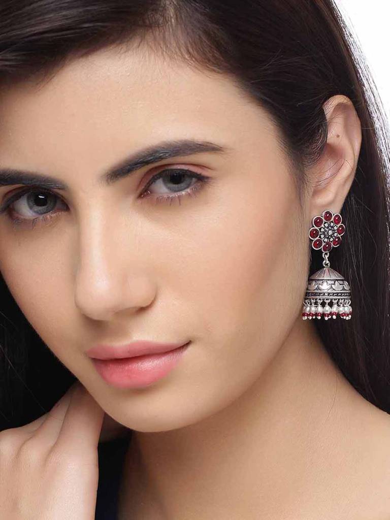 Abhira Floral Jhumka Earrings : 8907617972404
