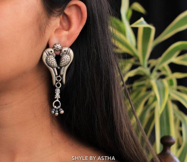 Mizoya Parrot Jugalbandi Earrings : SE10001-1