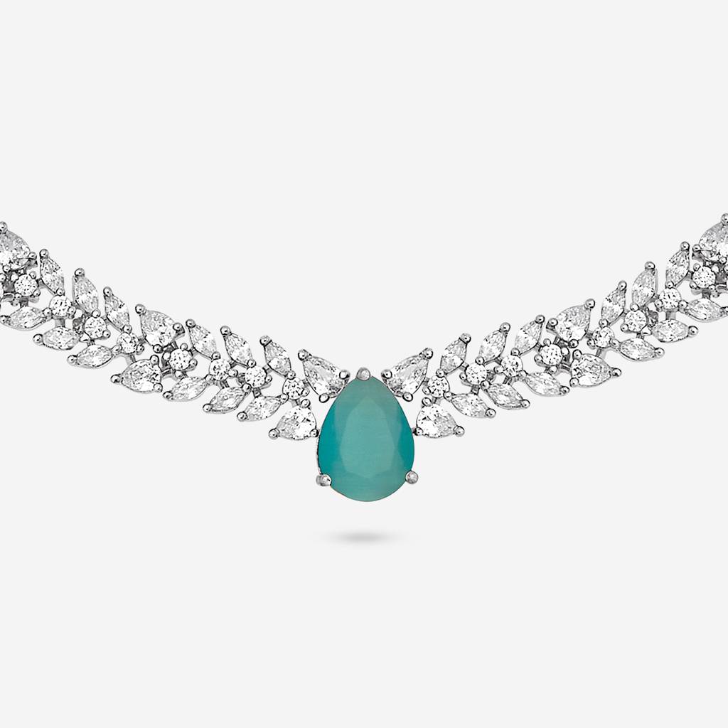 Plated Party Zircon Necklace Set-442229 : 442229