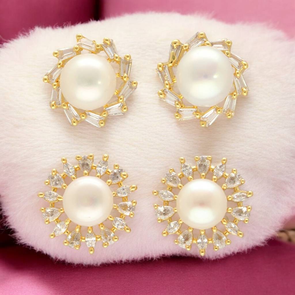 Caralin Pearl Earrings Pack 2 : JPD-24-12