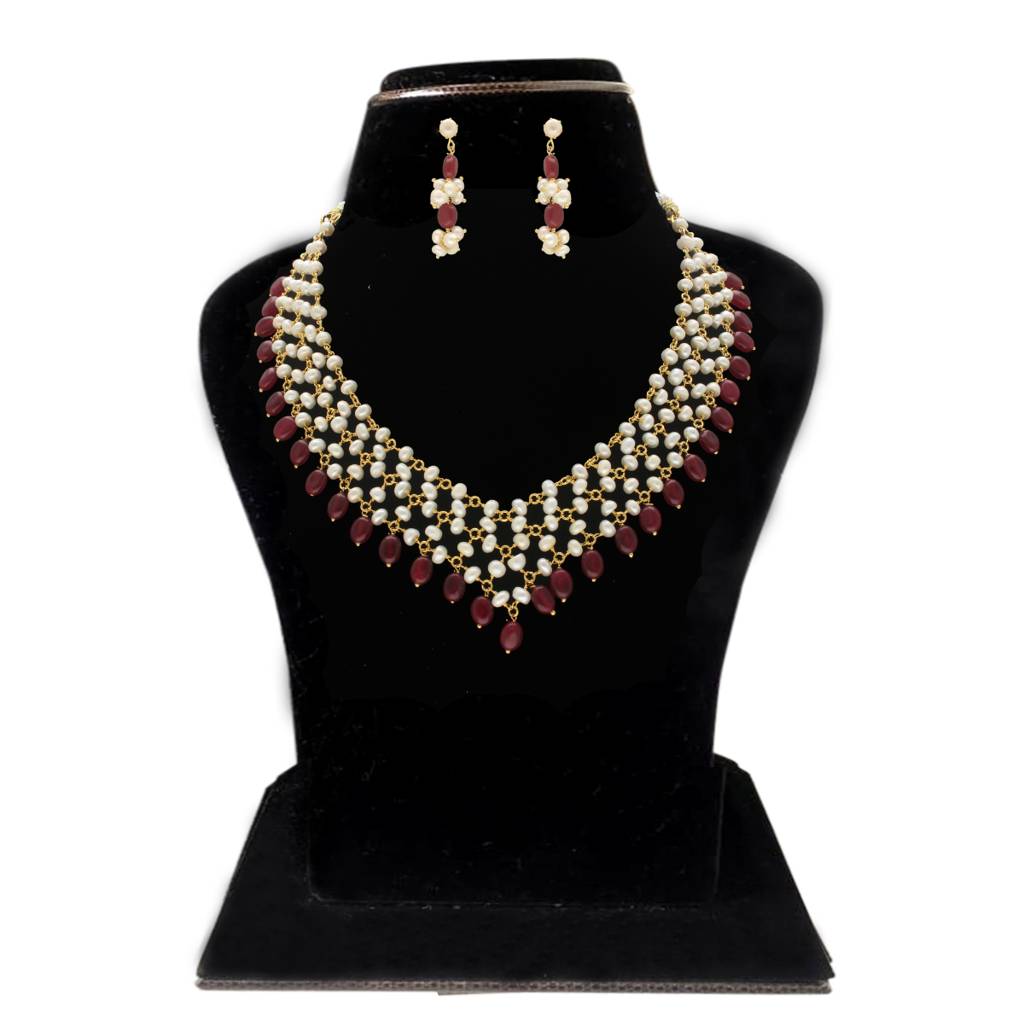 Odika 1 Line Pearl Necklace : JPAPL-23-19