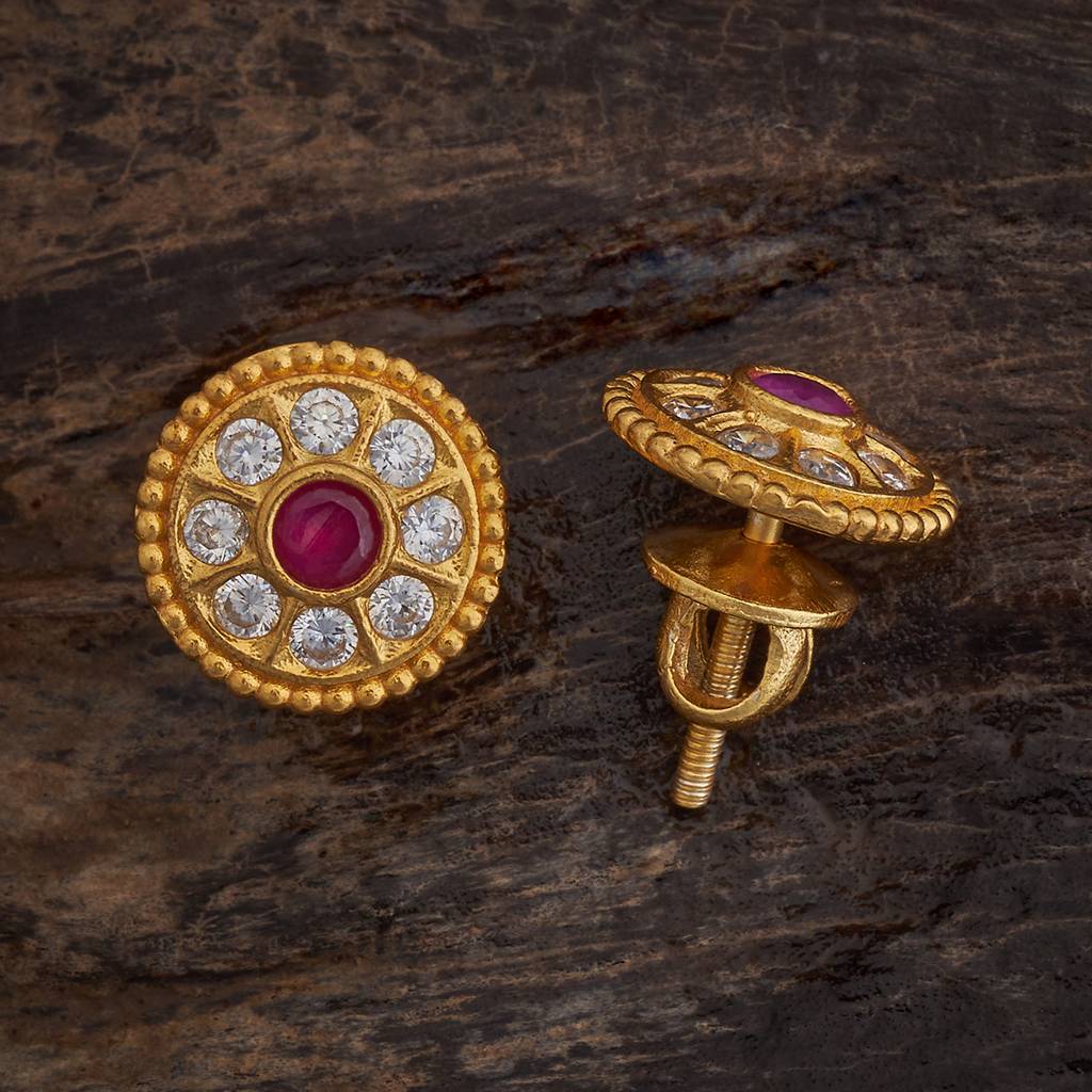Kushal'S Fashion Jewellery Gold-Plated Ethnic 92.5 Pure Silver Temple Studs-174076 : 417839