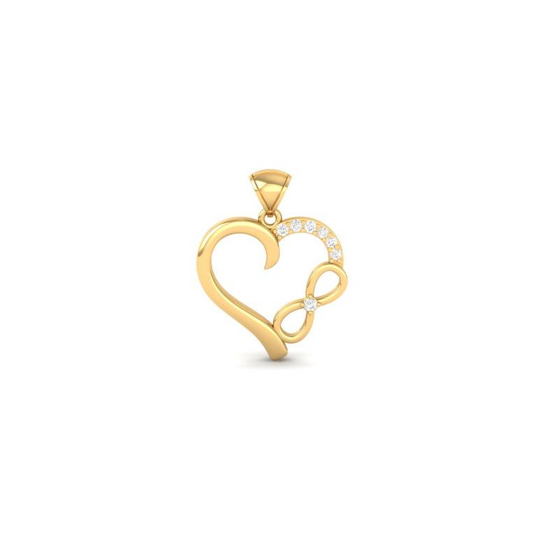 Infinity Heart Moissanite Necklace : TGDP-294-Y