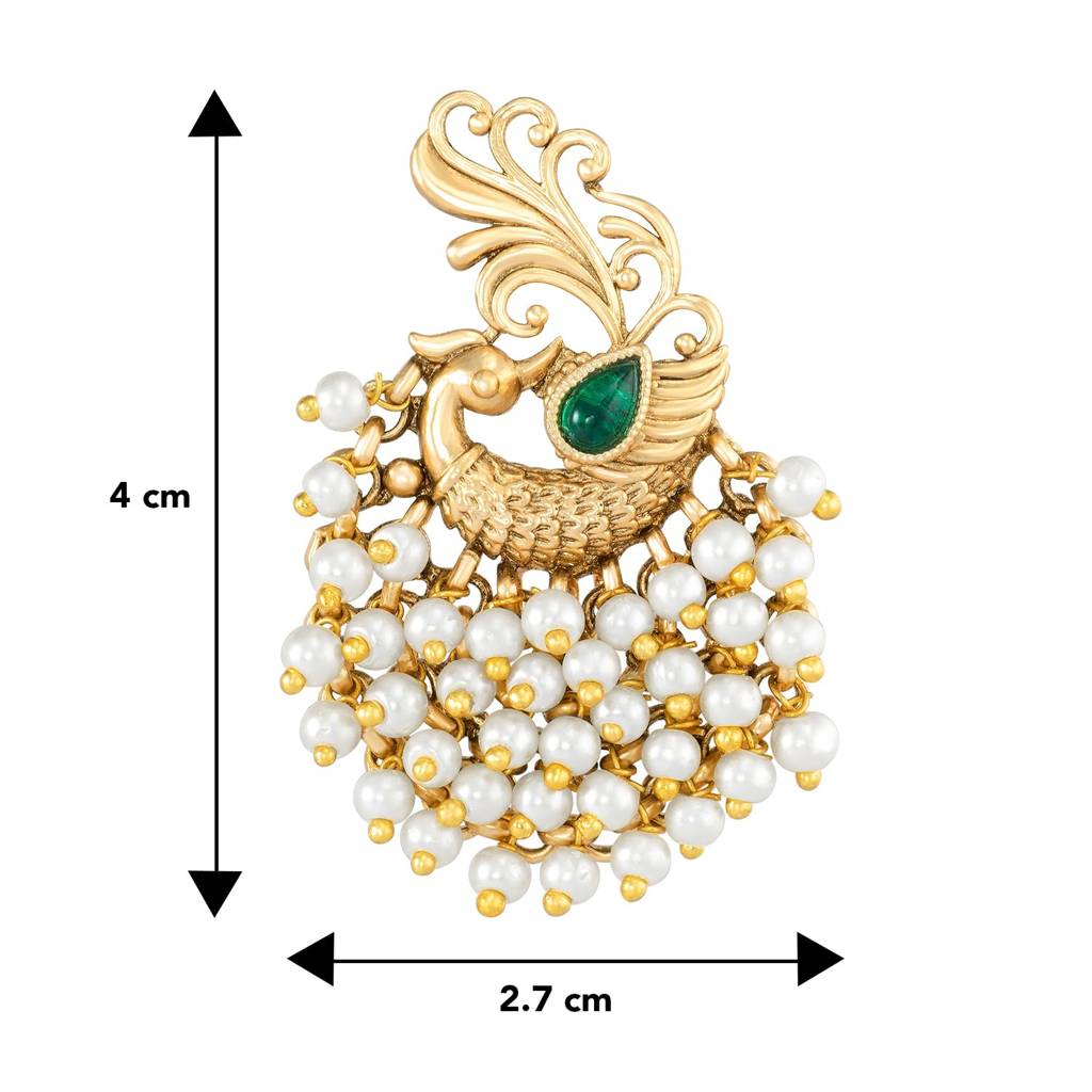 Gold Plated Beads Studded Drop & Dangle Earrings Jewellery Gift For Girls & Women : PF47E01G
