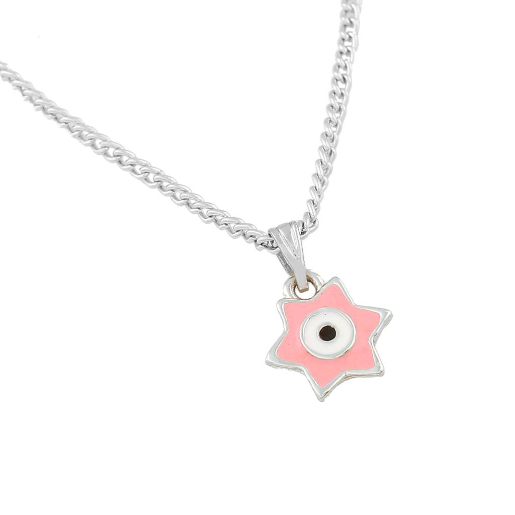 Estele Rhodium Plated Elegant Star Designer Evil Eye Charm Pendant With Chain For Girls/Women : 1015-IR-PNWEPENDANT