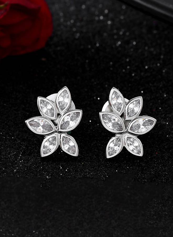 Valentine'S Day Sterling Silver Cluster Marquise Stud : 8905124516838