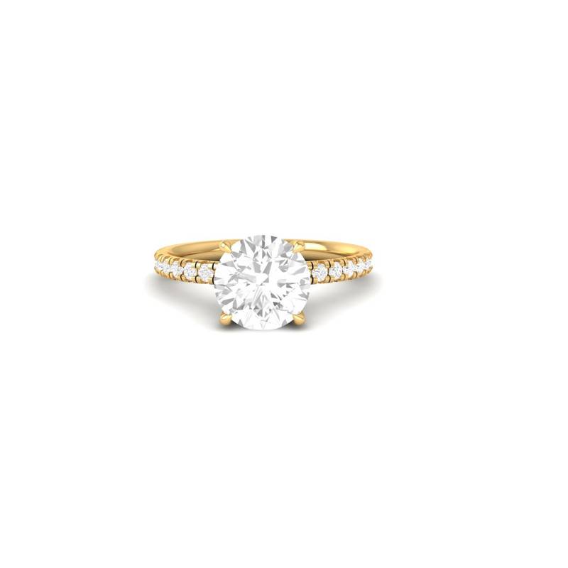 Classic 4-Prong Moissanite Ring 14K Gold Plated : TGDR-634-R-6