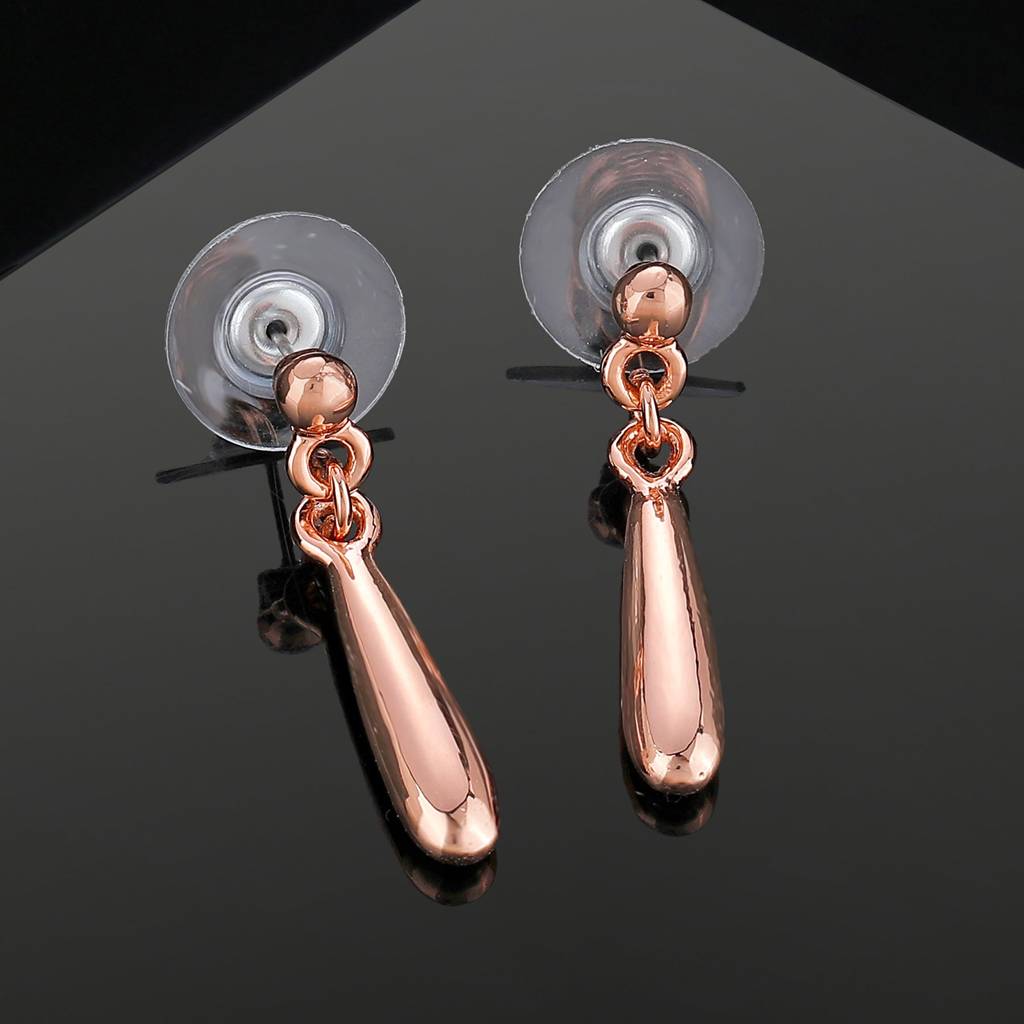 Estele Rosegold Plated Ballet Designer Drop Earrings For Girls And Women : 579705-RGER