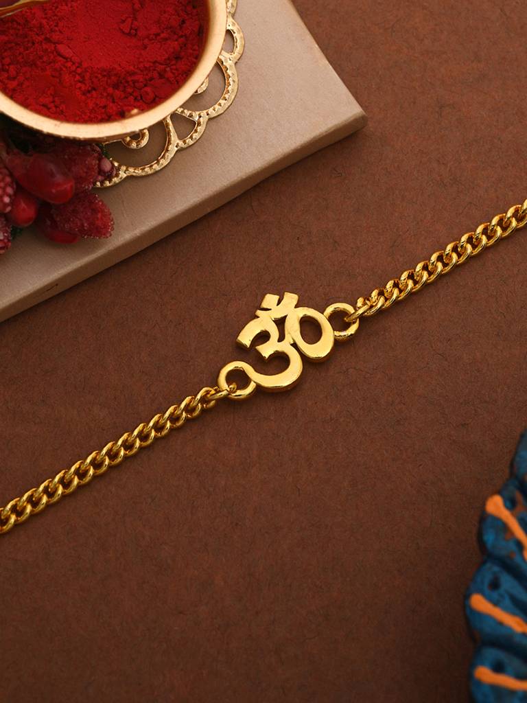 Eternz Certified Jewellery - Voylla Auspicious Om Bracelet Style Rakhi