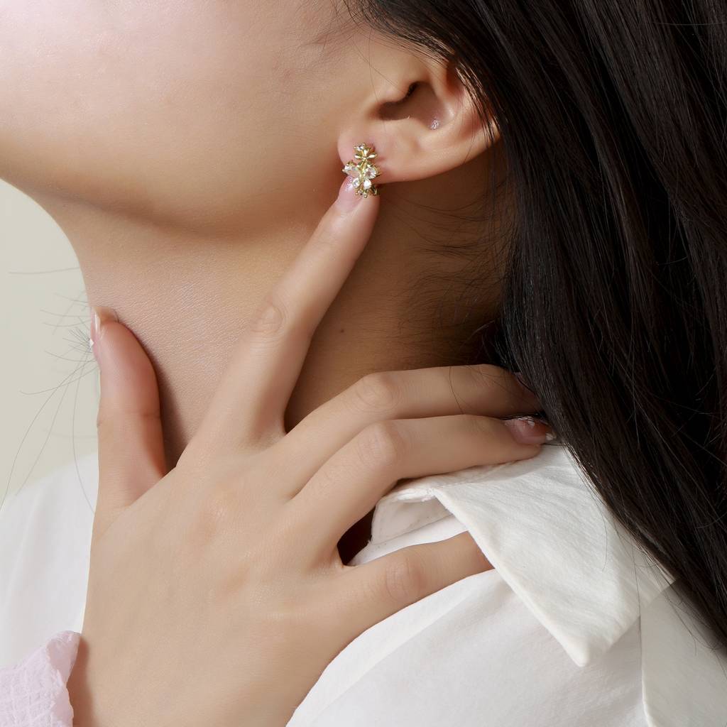 Greenery Blossom Earrings : ES14560-G