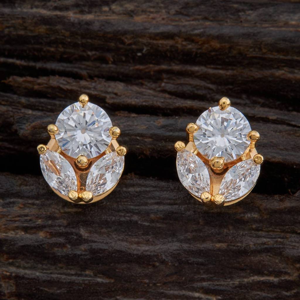Kushal'S Fashion Jewellery White Gold-Plated Party Zircon Studs-365661 : 365661
