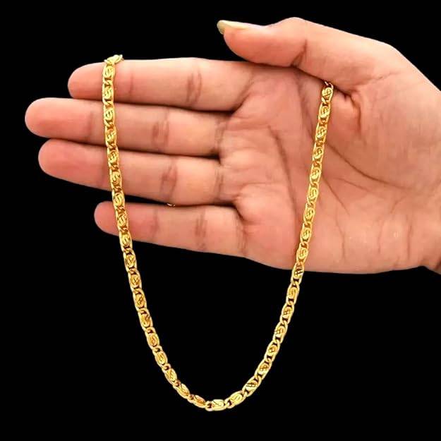 Fashion Jewelry Neck Chain For Men & Women: Gold Plated Luxurious Glamour Lightweight Necklace Chain- Per : OSAK010-IGCHAIN