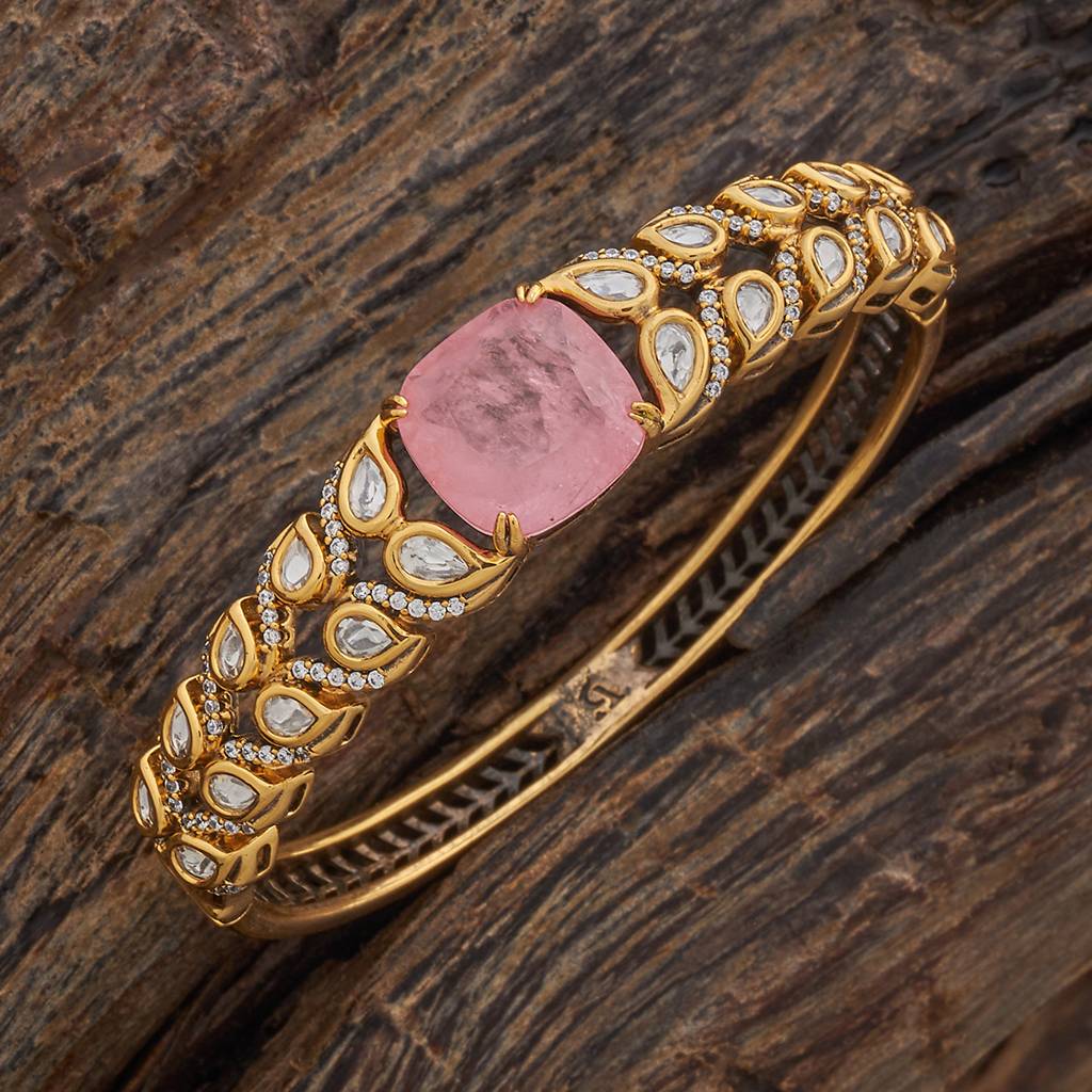 Kushal'S Fashion Jewellery Victorian-Plated Zircon Diamond Studded Bangle-Style Bracelet-178288 : 426938