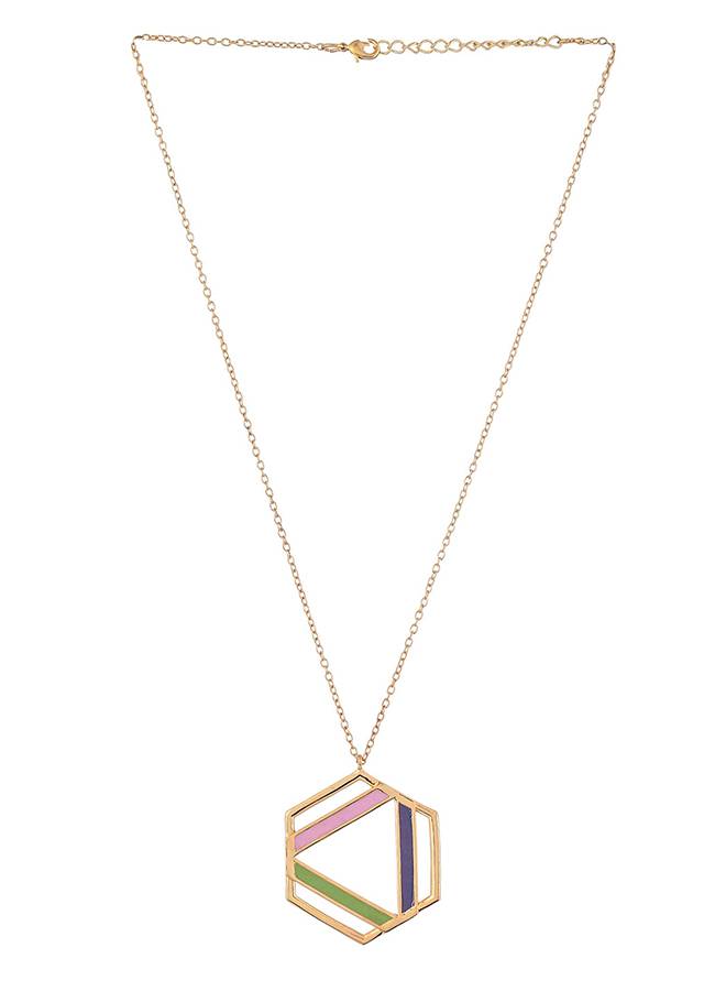 Benzene Enamelled Large Pendant Long Necklace : 8905124456837