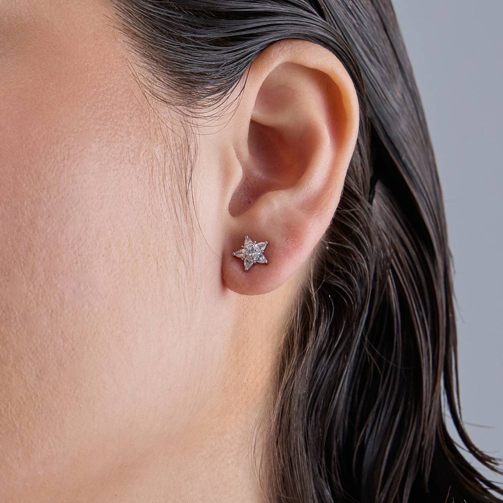 Kushal'S Fashion Jewellery Plated Zircon 92.5 Sterling Silver Studs-183230 : 437597