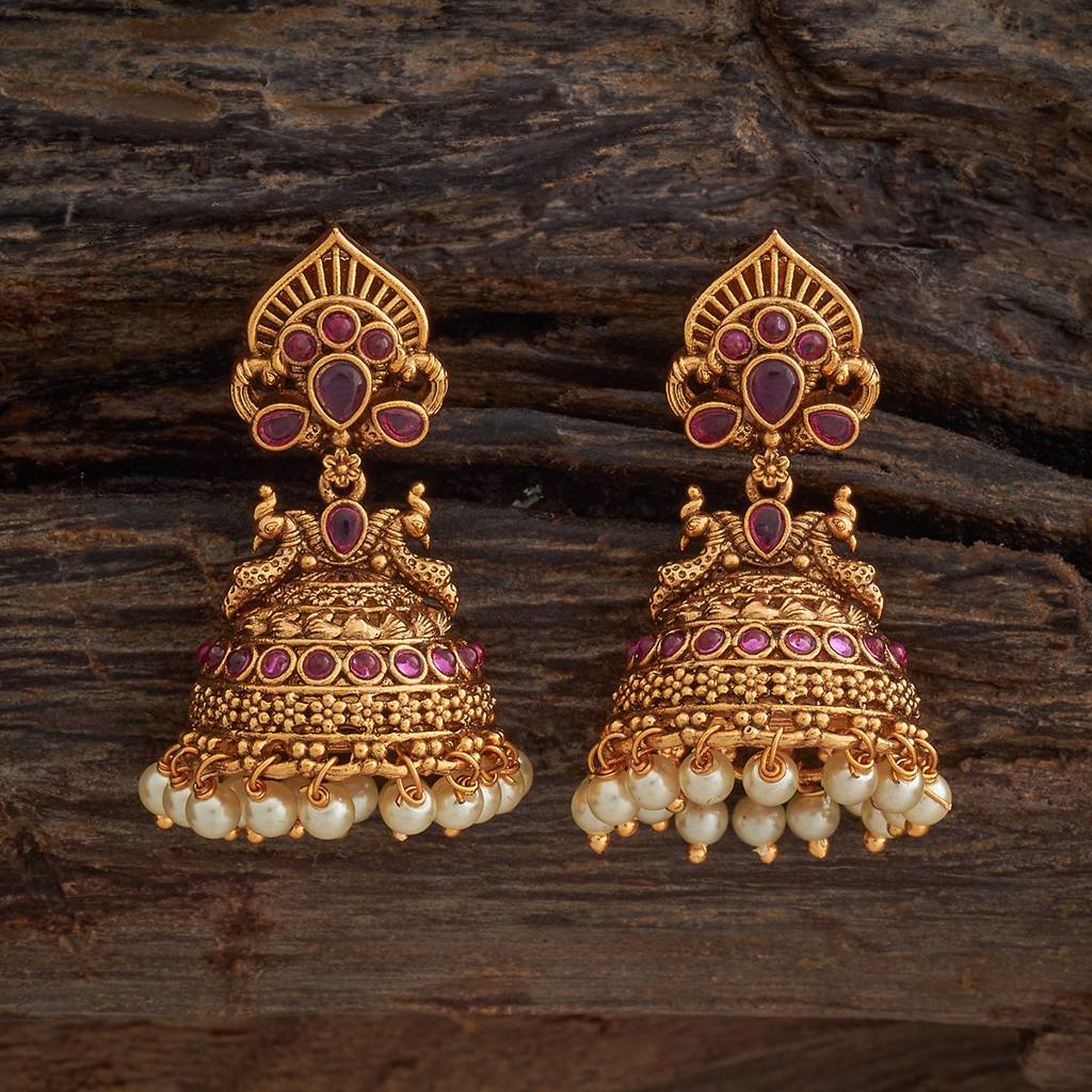Kushal'S Fashion Jewellery Dome Shaped Jhumkas Earrings-181462 : 433586