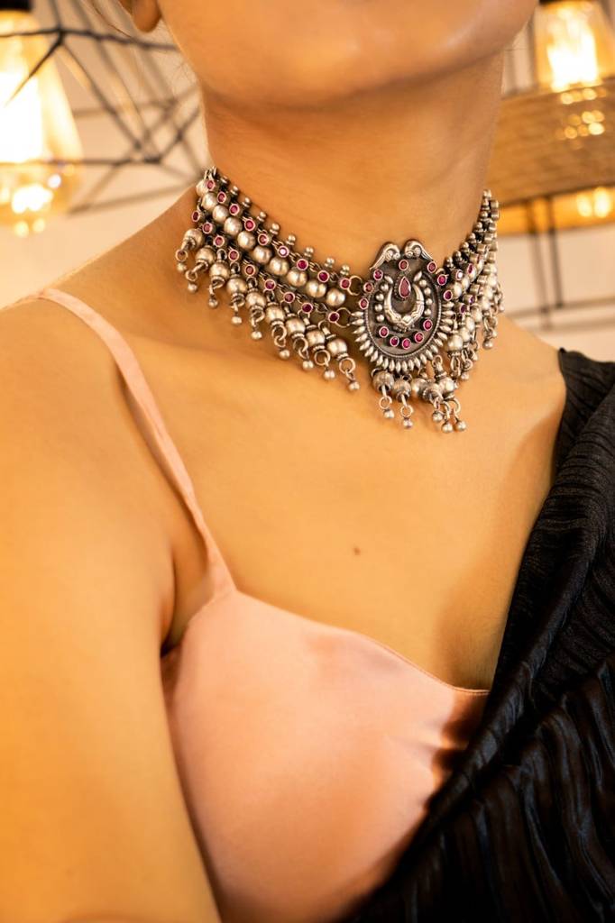 Tattva Jadau Raani Ghughri Ball Choker : SN2011