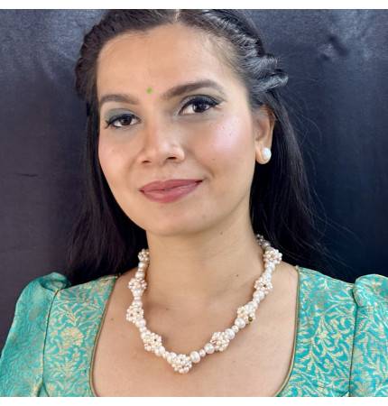 Sri Jagdamba Pearls Zarna 1 Line Pearl Necklaces : JPNOV-23-076