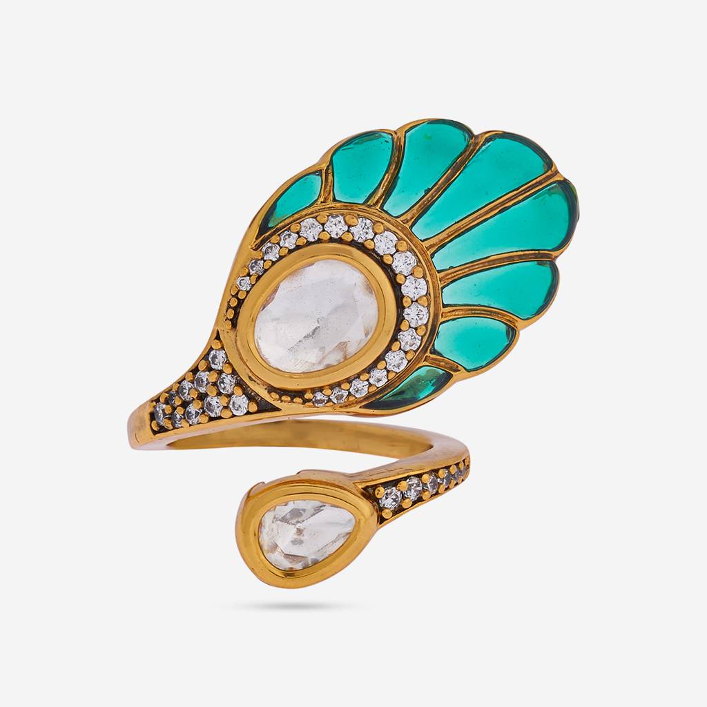 Ethnic Kundan Finger Ring-182234 : 435317
