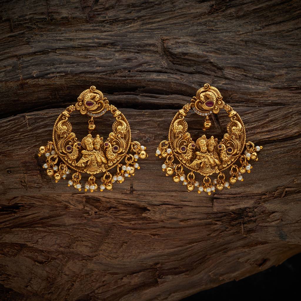 Kushal'S Fashion Jewellery Ruby Gold-Plated Ethnic Antique  Chandbali -167929 : 406851