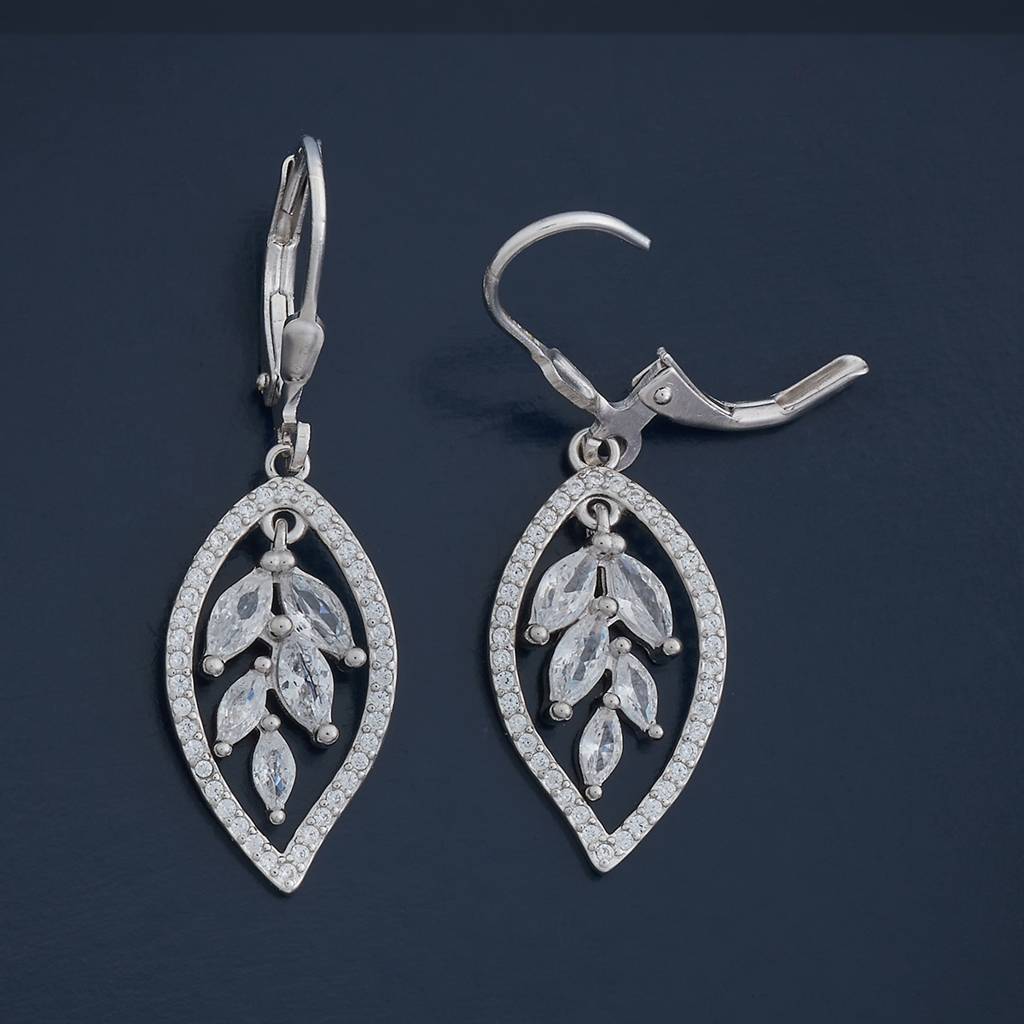 Kushal'S Fashion Jewellery Plated Zircon 92.5 Sterling Silver Hoops & Huggies-183098 : 437192