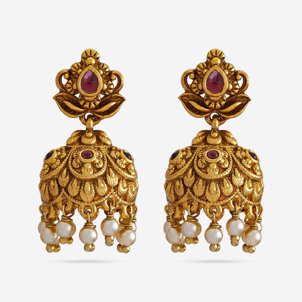 Kushal'S Fashion Jewellery Plated Ethnic Antique Jhumkas-185671 : 442856