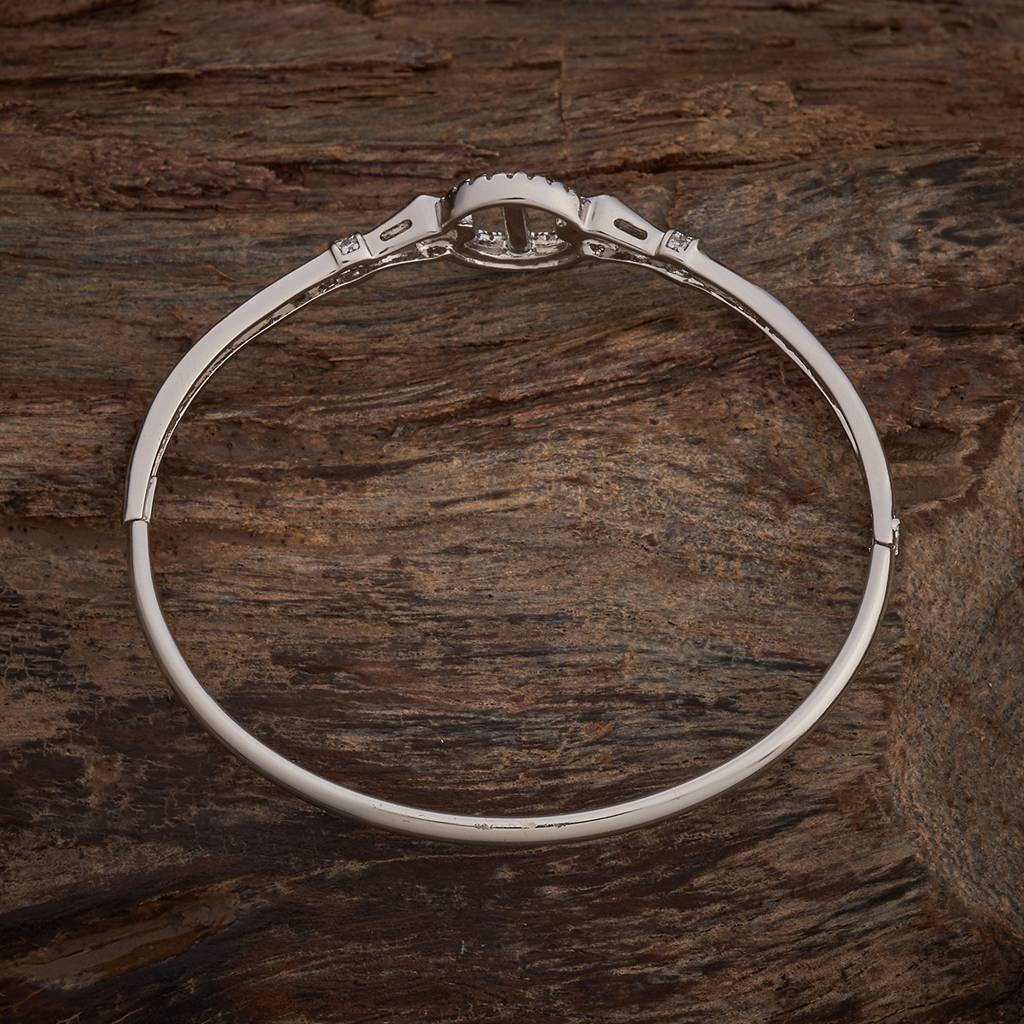 Kushal'S Fashion Jewellery White Rhodium-Plated Party Zircon Kada-186970 : 445598