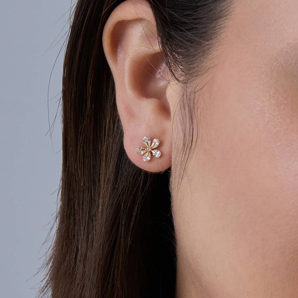 Kushal'S Fashion Jewellery White Rhodium-Plated Party Zircon 92.5 Sterling Silver Stud Earrings-183143 : 437299