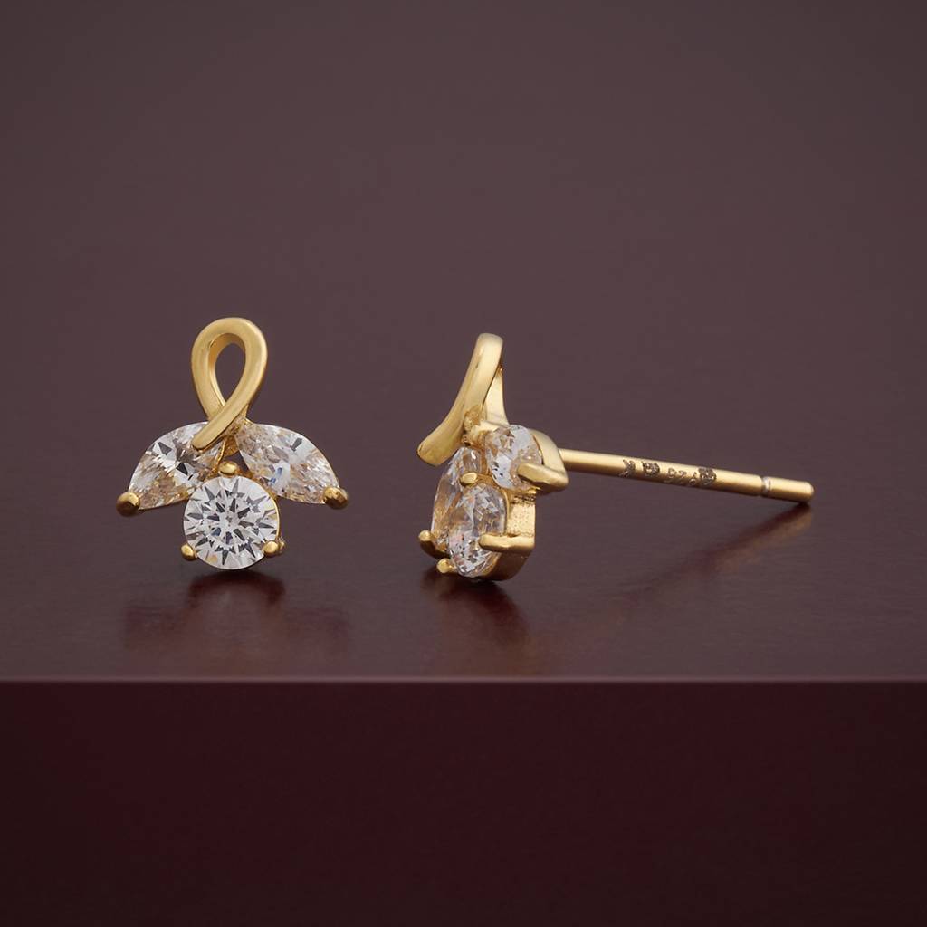 Kushal'S Fashion Jewellery Plated Zircon 92.5 Sterling Silver Studs-183244 : 437616